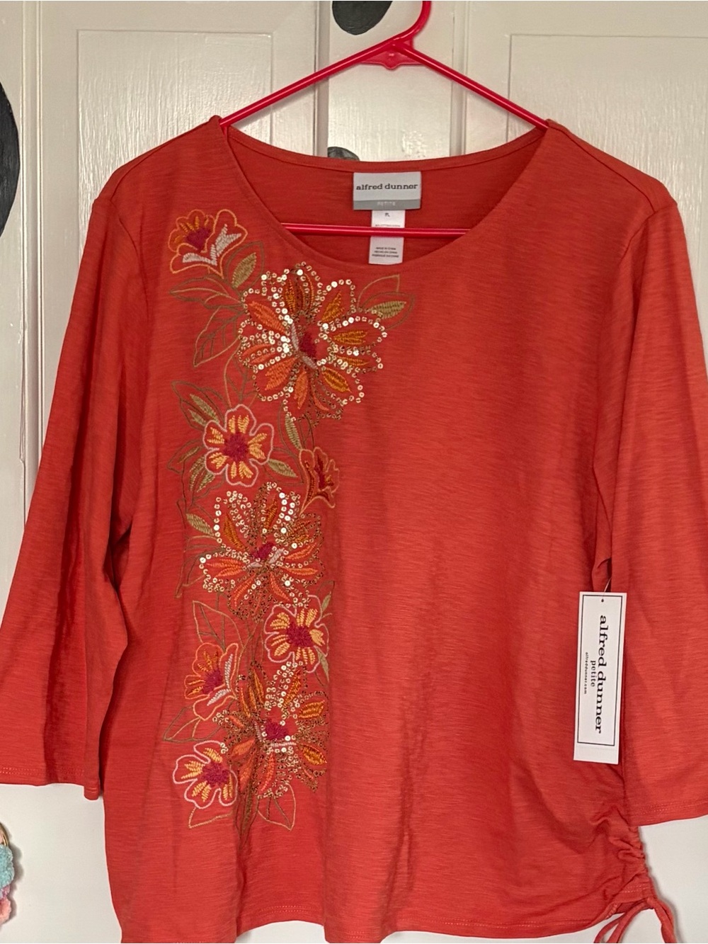 NWT Alfred Dunner Coral Long-Sleeve Floral